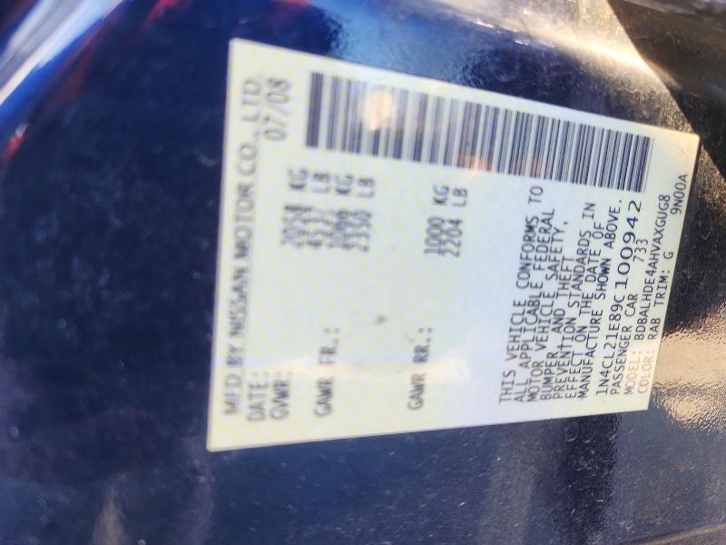 Aukcja sprzedaży 2009 Nissan Altima, vin: 1N4CL21E89C100942, numer aukcji: 58135796