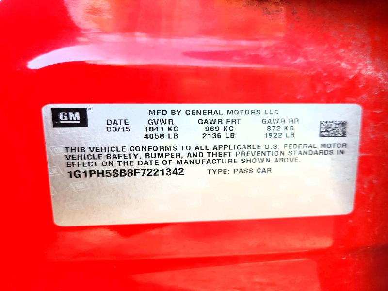 Продаж на аукціоні авто 2015 Chevrolet Cruze, vin: 1G1PH5SB8F7221342, номер лоту: 56584426
