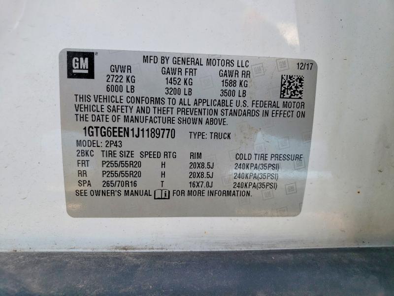 Продажа на аукционе авто 2018 Gmc Canyon, vin: 1GTG6EEN1J1189770, номер лота: 58942706