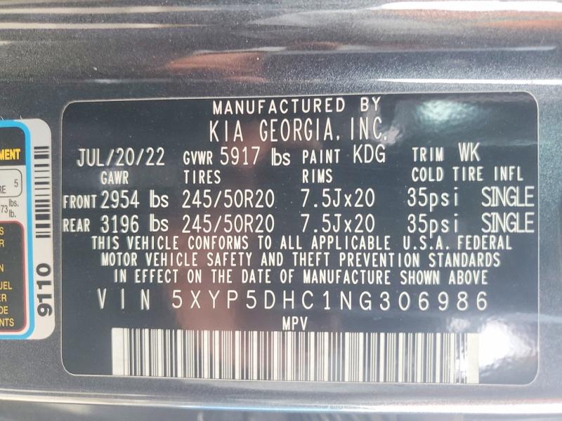 Продаж на аукціоні авто 2022 Kia Telluride, vin: 5XYP5DHC1NG306986, номер лоту: 56630616
