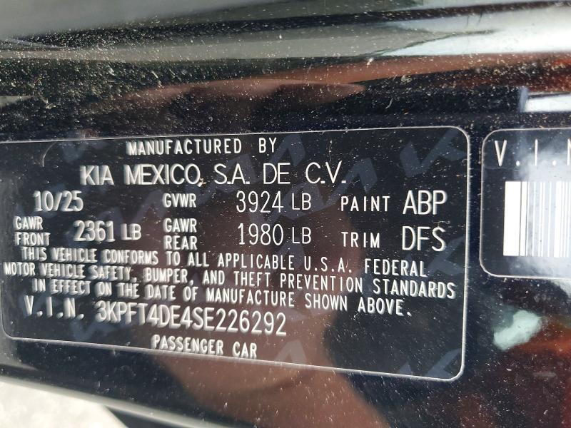 Продажа на аукционе авто 2025 Kia K4, vin: 3KPFT4DE4SE226292, номер лота: 56419386