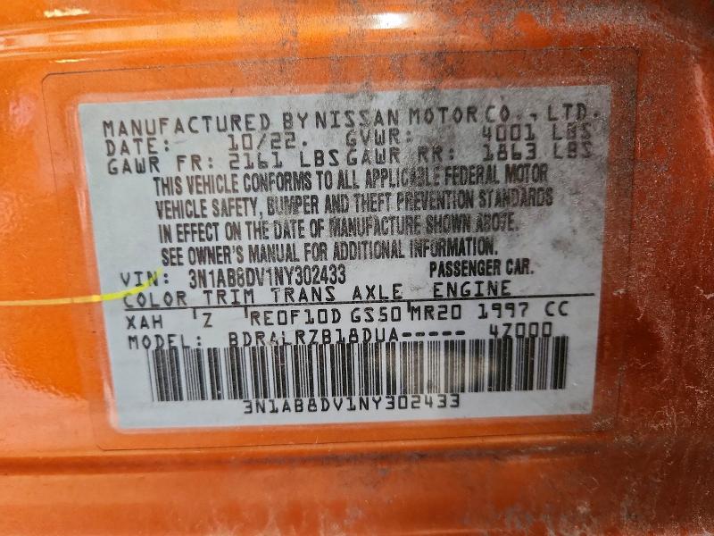 Aukcja sprzedaży 2022 Nissan Sentra, vin: 3N1AB8DV1NY302433, numer aukcji: 57902946