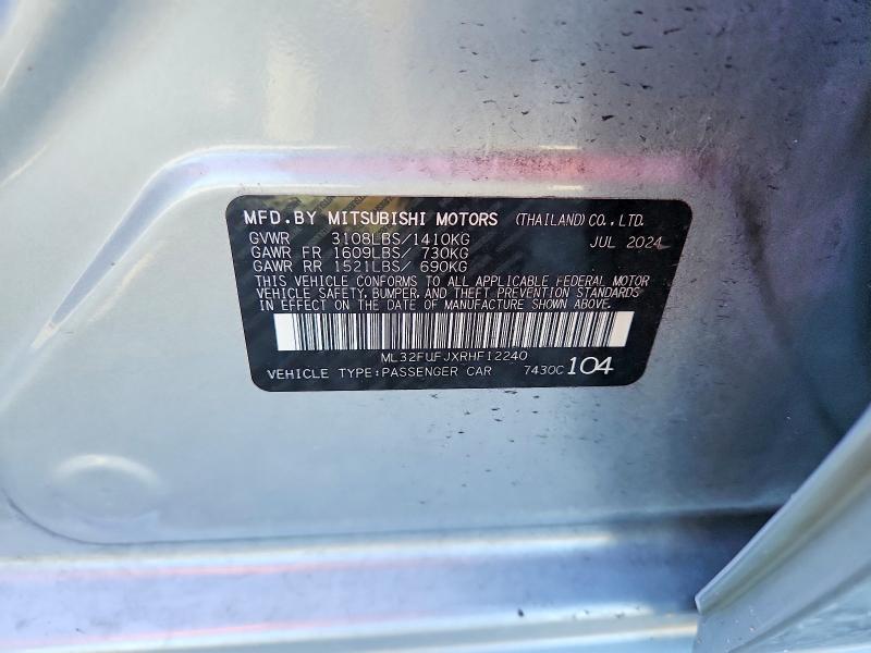 Продаж на аукціоні авто 2024 Mitsubishi Mirage, vin: ML32FUFJXRHF12240, номер лоту: 56971906