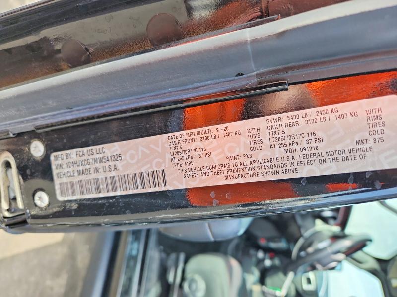 56837726 :رقم المزاد ، 1C4HJXCG7MW541325 vin ، 2021 Jeep Wrangler مزاد بيع