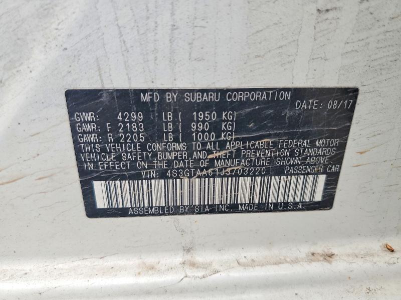 Продажа на аукционе авто 2018 Subaru Impreza, vin: 4S3GTAA61J3703220, номер лота: 55740016