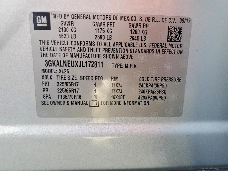 61354496 :رقم المزاد ، 3GKALNEUXJL172811 vin ، 2018 Gmc Terrain مزاد بيع