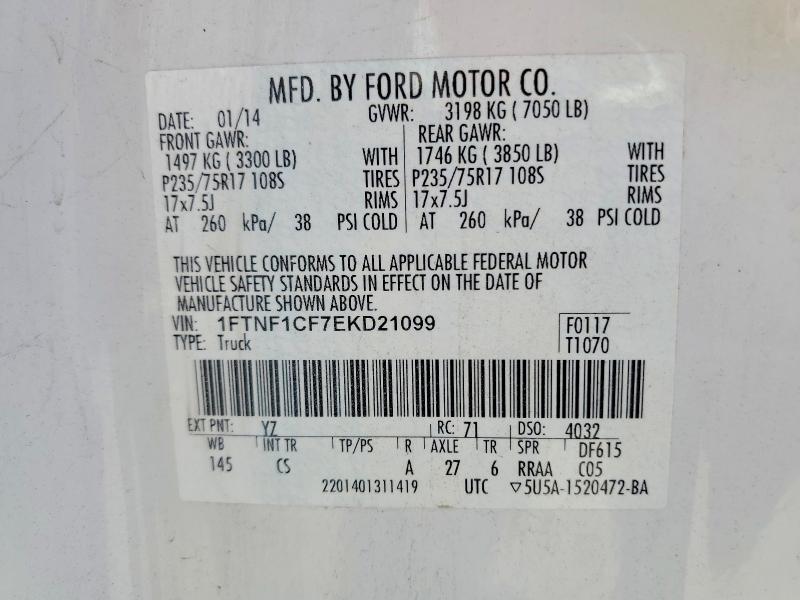 Aukcja sprzedaży 2014 Ford F150, vin: 1FTNF1CF7EKD21099, numer aukcji: 58093466