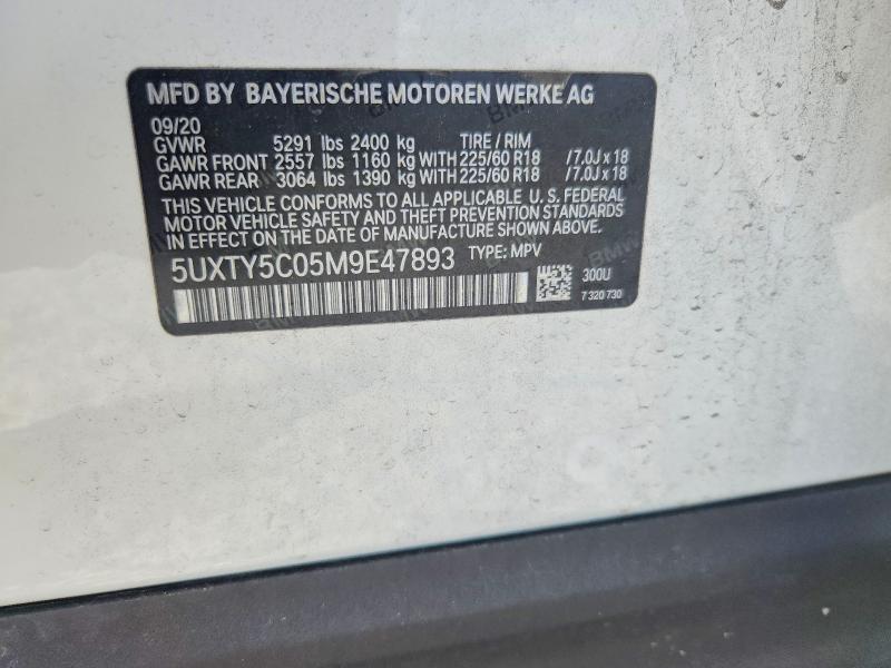 Продаж на аукціоні авто 2021 Bmw X3, vin: 5UXTY5C05M9E47893, номер лоту: 56114556