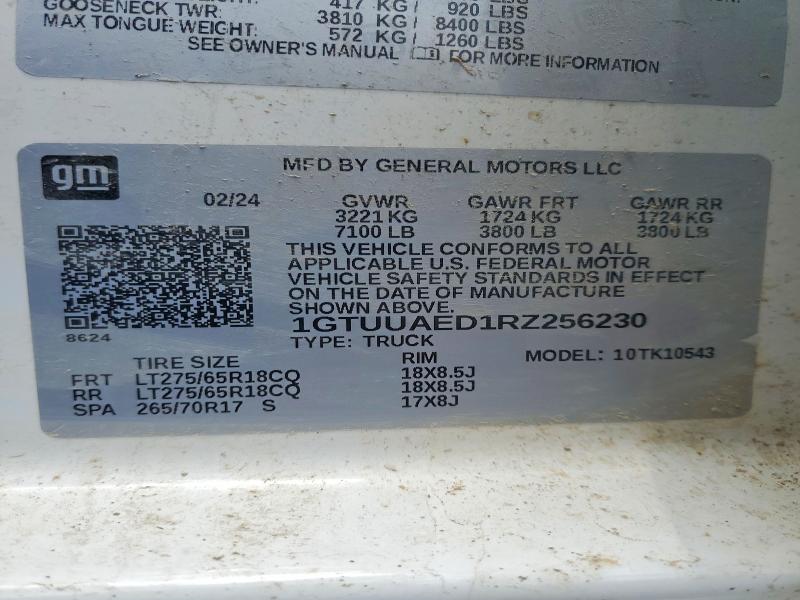 55825216 :رقم المزاد ، 1GTUUAED1RZ256230 vin ، 2024 Gmc Sierra مزاد بيع
