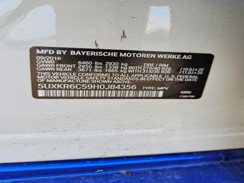 Aukcja sprzedaży 2017 Bmw X5, vin: 5UXKR6C59H0J84356, numer aukcji: 56950226