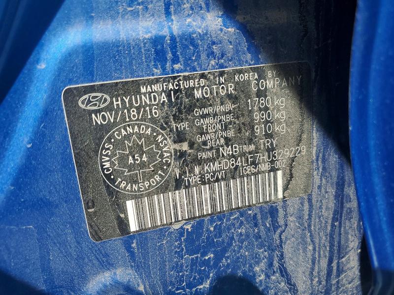 Aukcja sprzedaży 2017 Hyundai Elantra, vin: KMHD84LF7HU329229, numer aukcji: 55567166