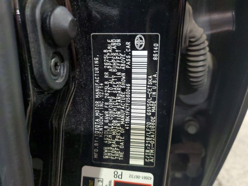 2015 Toyota Camry მანქანა იყიდება აუქციონზე, vin: 4T1BK1FK7FU560046, აუქციონის ნომერი: 55733326