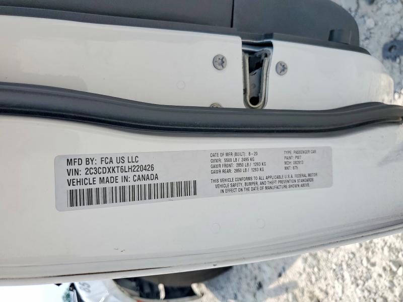 2020 Dodge Charger მანქანა იყიდება აუქციონზე, vin: 2C3CDXKT6LH220426, აუქციონის ნომერი: 56994156