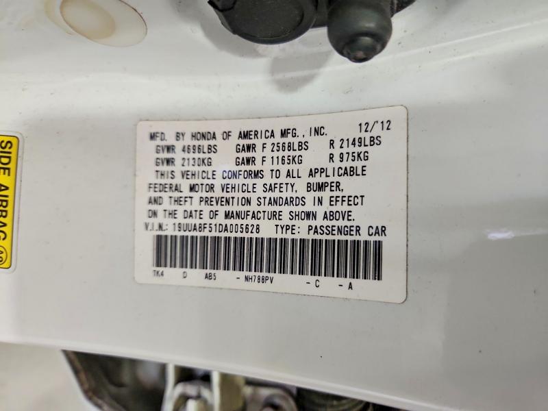 57882006 :رقم المزاد ، 19UUA8F51DA005628 vin ، 2013 Acura Tl مزاد بيع