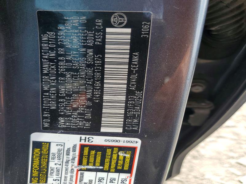Aukcja sprzedaży 2009 Toyota Camry, vin: 4T4BE46K19R131875, numer aukcji: 85631855
