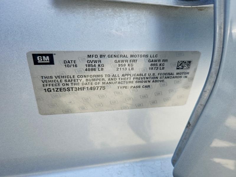 2017 Chevrolet Malibu მანქანა იყიდება აუქციონზე, vin: 1G1ZE5ST3HF149775, აუქციონის ნომერი: 58255526