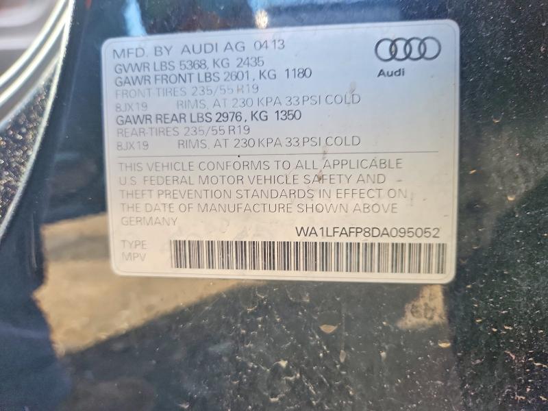 Продажа на аукционе авто 2013 Audi Q5, vin: WA1LFAFP8DA095052, номер лота: 57404716