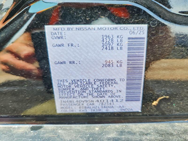 Aukcja sprzedaży 2025 Nissan Altima, vin: 1N4BL4DV9SN401412, numer aukcji: 57444936