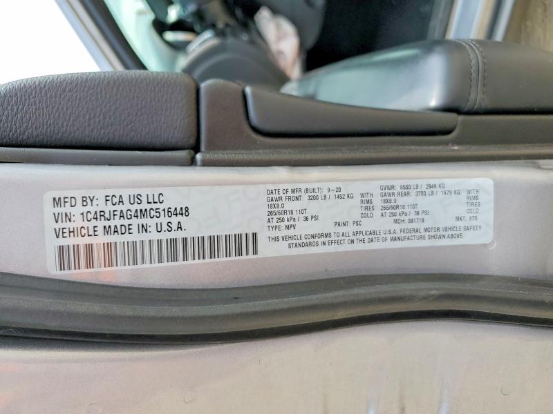 Aukcja sprzedaży 2021 Jeep Grand Cherokee, vin: 1C4RJFAG4MC516448, numer aukcji: 58155936