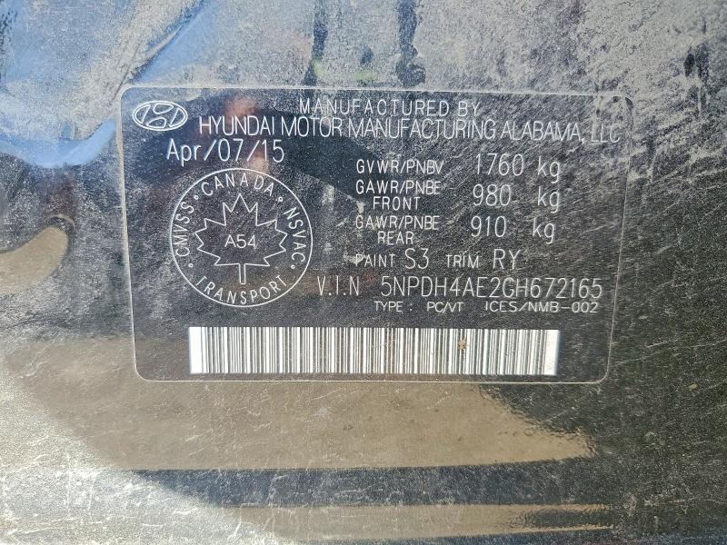 2016 Hyundai Elantra მანქანა იყიდება აუქციონზე, vin: 5NPDH4AE2GH672165, აუქციონის ნომერი: 55613656
