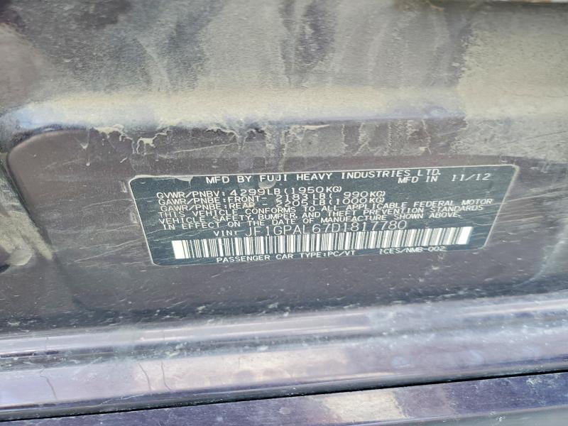 Aukcja sprzedaży 2013 Subaru Impreza, vin: JF1GPAL67D1817780, numer aukcji: 56460626
