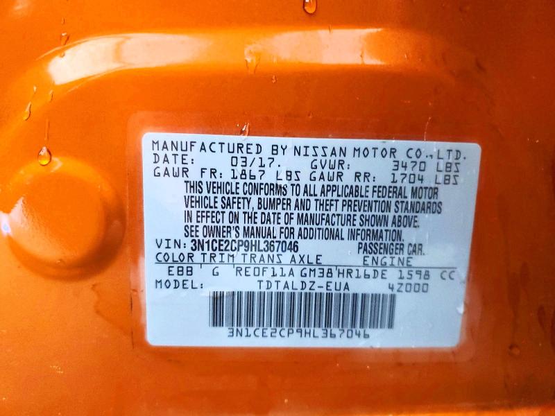 Продажа на аукционе авто 2017 Nissan Versa Note, vin: 3N1CE2CP9HL367046, номер лота: 57486476