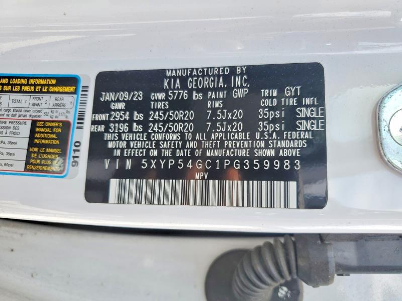 2023 Kia Telluride მანქანა იყიდება აუქციონზე, vin: 5XYP54GC1PG359983, აუქციონის ნომერი: 57880026