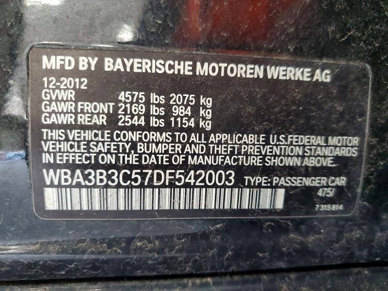 Aukcja sprzedaży 2013 Bmw 328, vin: WBA3B3C57DF542003, numer aukcji: 85987235