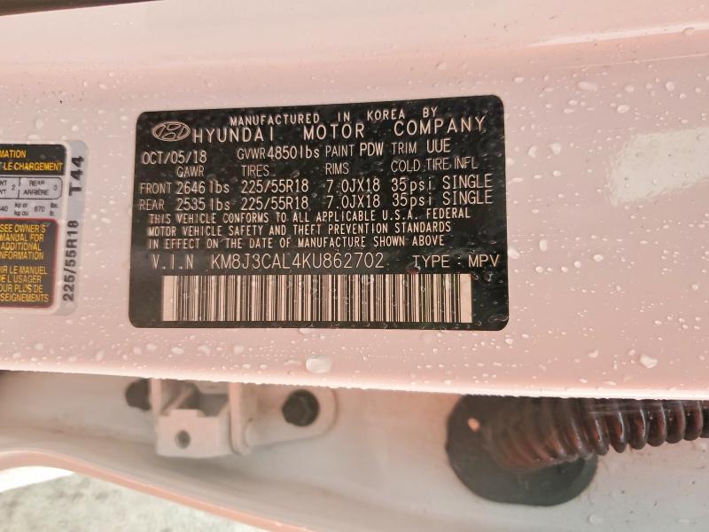 Aukcja sprzedaży 2019 Hyundai Tucson, vin: KM8J3CAL4KU862702, numer aukcji: 58945436