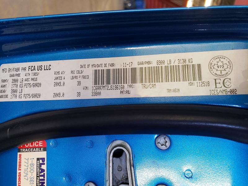 Продажа на аукционе авто 2018 Ram 1500, vin: 1C6RR7MT2JS196160, номер лота: 56692696