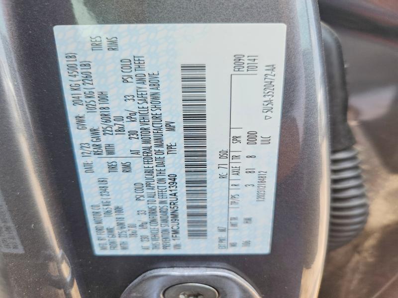 Aukcja sprzedaży 2024 Ford Escape, vin: 1FMCU9MN5RUA13940, numer aukcji: 58405406