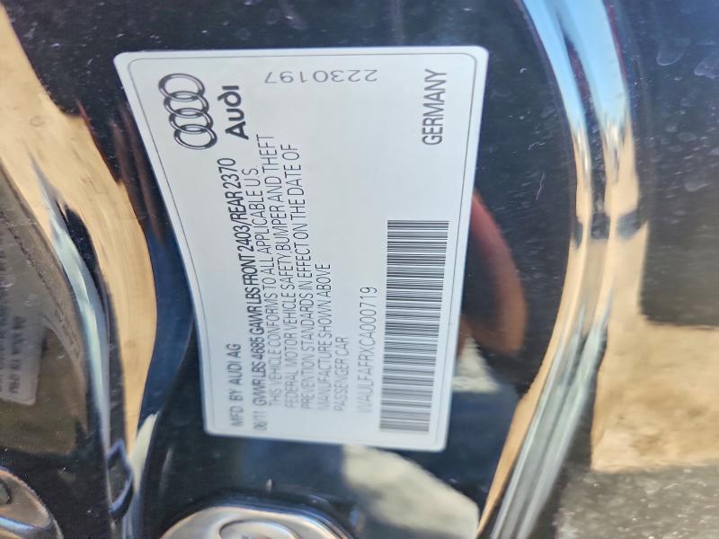 57475936 :رقم المزاد ، WAULFAFRXCA000719 vin ، 2012 Audi A5 مزاد بيع