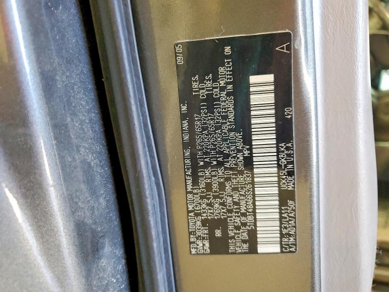 Aukcja sprzedaży 2006 Toyota Sequoia, vin: 5TDBT48A66S261837, numer aukcji: 55550276