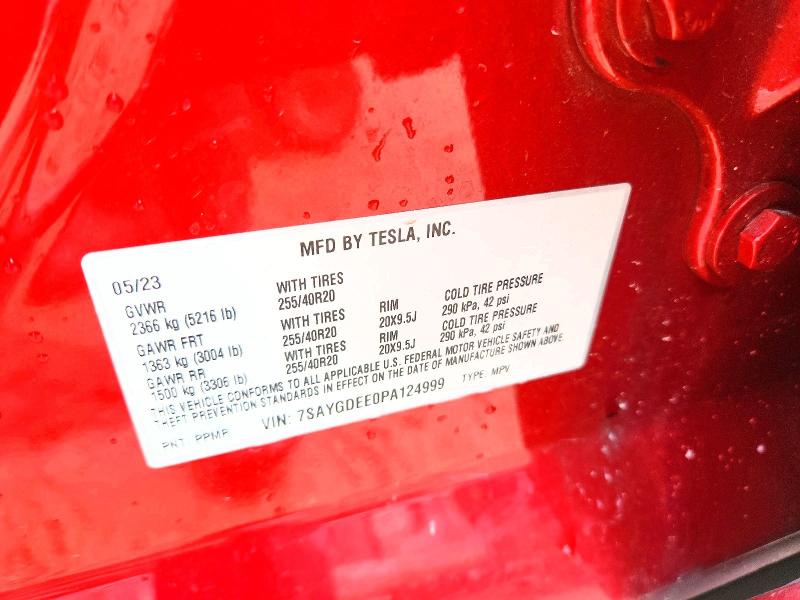 2023 Tesla Model Y მანქანა იყიდება აუქციონზე, vin: 7SAYGDEE0PA124999, აუქციონის ნომერი: 55907026