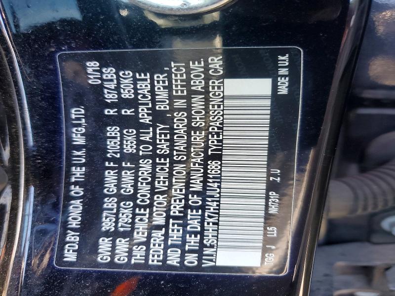 Aukcja sprzedaży 2018 Honda Civic, vin: SHHFK7H41JU411686, numer aukcji: 57467476