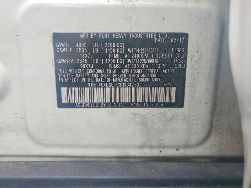 Продажа на аукционе авто 2017 Subaru Outback, vin: 4S4BSETC3H3347530, номер лота: 55831416