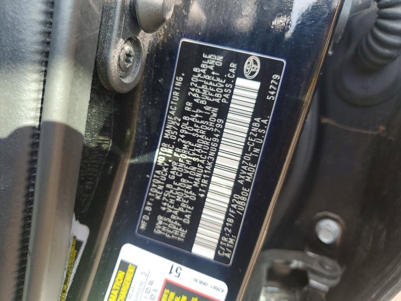 2022 Toyota Camry მანქანა იყიდება აუქციონზე, vin: 4T1R11AK3NU694799, აუქციონის ნომერი: 95585075