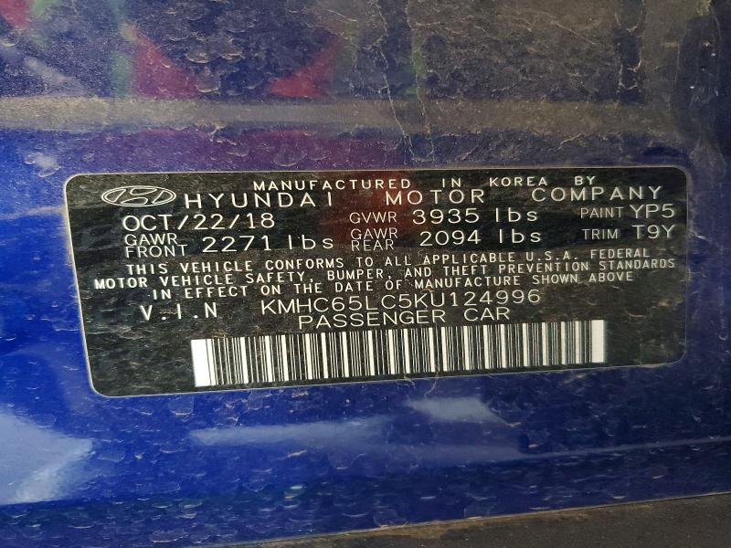 57174566 :رقم المزاد ، KMHC65LC5KU124996 vin ، 2019 Hyundai Ioniq Hybrid مزاد بيع