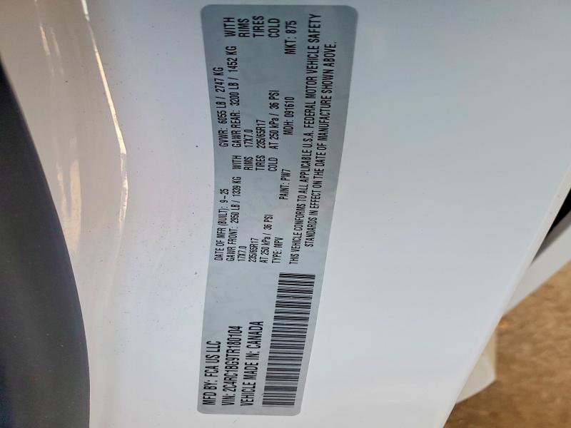 2026 Chrysler Pacifica მანქანა იყიდება აუქციონზე, vin: 2C4RC1BG9TR180104, აუქციონის ნომერი: 57681276