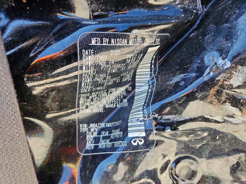 2021 Infiniti Qx80 მანქანა იყიდება აუქციონზე, vin: JN8AZ2BEXM9272527, აუქციონის ნომერი: 55369776