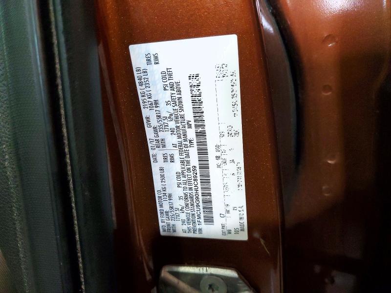 56431206 :رقم المزاد ، 1FMCU9G90HUC89259 vin ، 2017 Ford Escape مزاد بيع