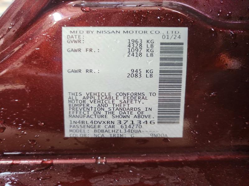 Продажа на аукционе авто 2024 Nissan Altima, vin: 1N4BL4DVXRN371346, номер лота: 56708796