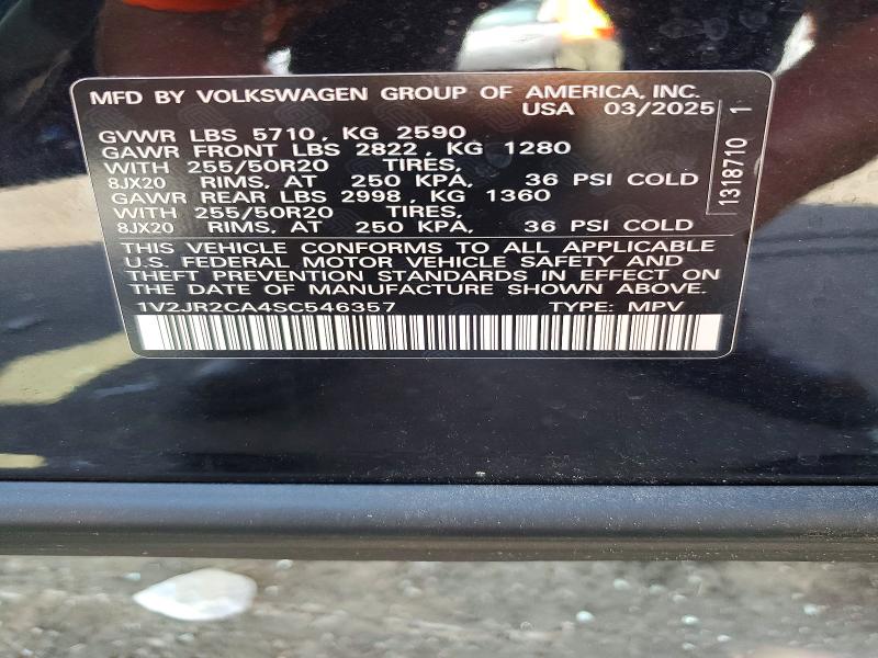 Aukcja sprzedaży 2025 Volkswagen Atlas, vin: 1V2JR2CA4SC546357, numer aukcji: 56118056