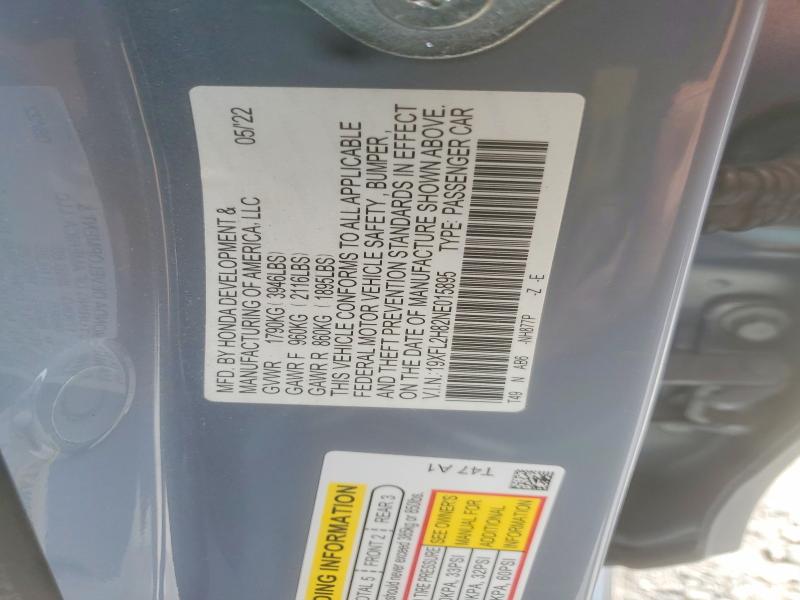 Auction sale of the 2022 Honda Civic, vin: 19XFL2H82NE015895, lot number: 58111646
