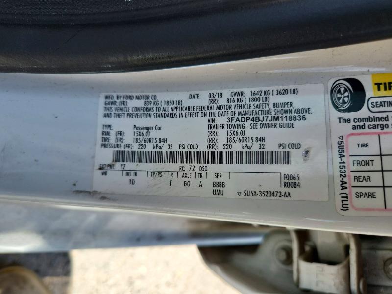 Продажа на аукционе авто 2018 Ford Fiesta, vin: 3FADP4BJ7JM118836, номер лота: 55471126
