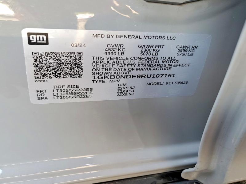 Aukcja sprzedaży 2024 Gmc Hummer Suv, vin: 1GKB0NDE9RU107151, numer aukcji: 58977316