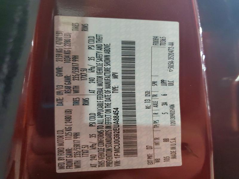 55589126 :رقم المزاد ، 1FMCU0G92EUA88454 vin ، 2014 Ford Escape مزاد بيع