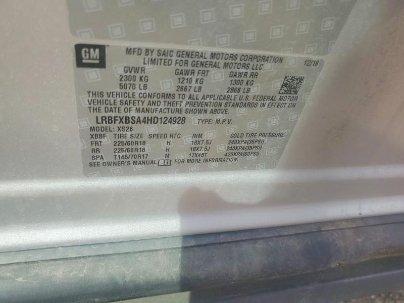 Aukcja sprzedaży 2017 Buick Envision, vin: LRBFXBSA4HD124928, numer aukcji: 57611946