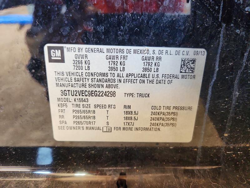 2014 Gmc Sierra მანქანა იყიდება აუქციონზე, vin: 3GTU2VEC9EG224298, აუქციონის ნომერი: 85458355