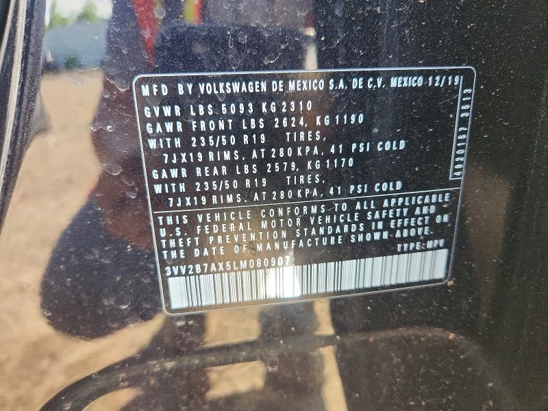 Aukcja sprzedaży 2020 Volkswagen Tiguan, vin: 3VV2B7AX5LM080907, numer aukcji: 53078676